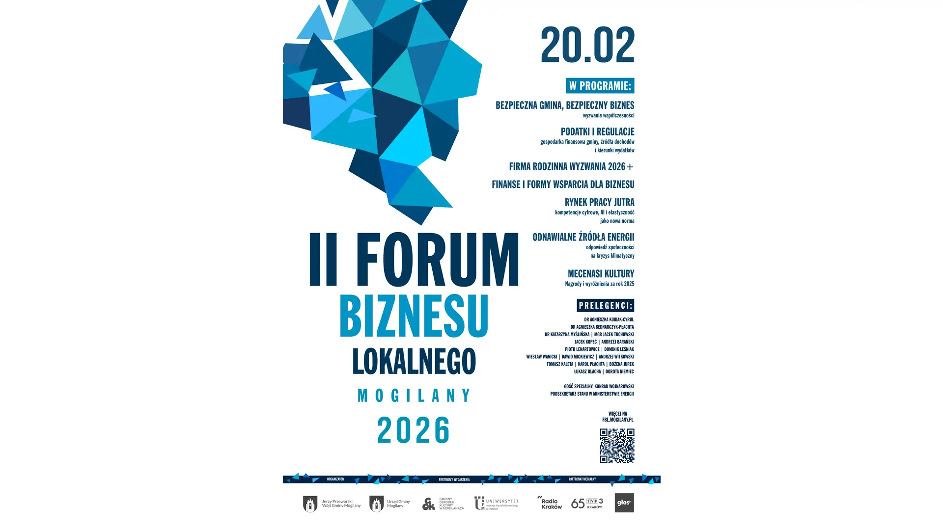 Plakat Forum Biznesu Lokalnego w Mogilanach - 20.02.2026